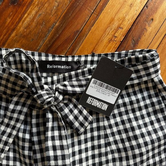Reformation saylor linen pant in gingham NWT - Picture 4 of 7